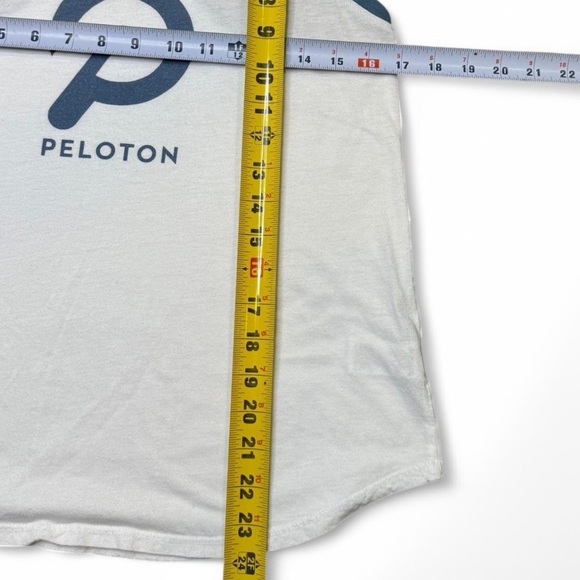 Peloton White and blue racerback tank top. Size small - Picture 4 of 5